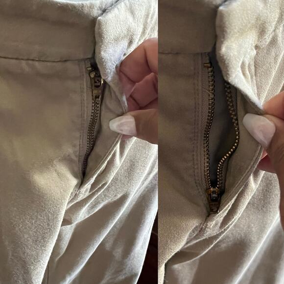 90s Vintage Lee Jeans Chino Pants Size 6 Khaki Beige Dress PETITE Bootcut Office - Picture 14 of 16